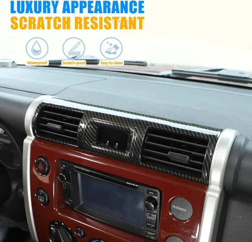Miniatura 3 de Cubierta decorativa de marco de salida de aire con control central de acrilonitrilo butadieno estireno para Toyota FJ Cruiser 2007-2021
