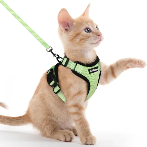 Miniatura 81 de rabbitgoo Juego de arnés y correa para gatos, arnés a prueba de escapes para paseos seguros al aire libre, chaleco suave transpirable ajustable