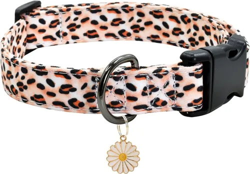 Miniatura 7 de Collar de perro con patrones de flores con accesorios, collares para perros de algodón suave para perros pequeños, medianos y grandes, hembras