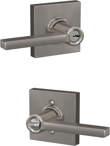 Miniatura 72 de Schlage F10 LAT 626 CEN Latitude - Manilla de puerta con moldura Century, cerradura de paso para pasillo y armario, cromo satinado
