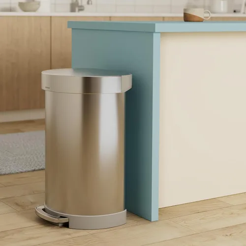Miniatura 2 de Simplehuman bote de basura de acero mate de 45 l, con sensor semicircular