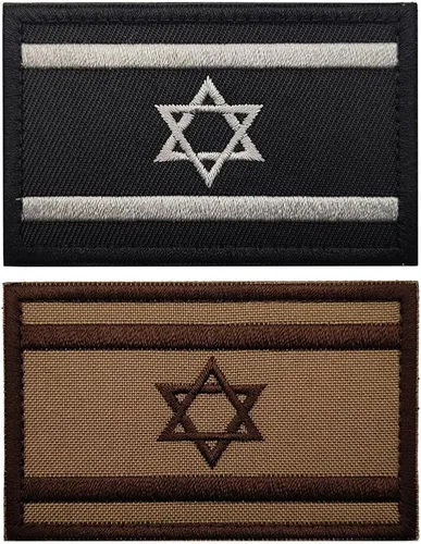 2 parches de bandera de Israel para coser en bordado, insignias tácticas israelíes de IL, emblema militar de moral militar, parches de gancho para