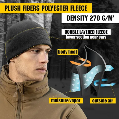 Miniatura 3 de M-Tac Gorra táctica de lana para reloj - Gorro de invierno Elite - Panel de parches
