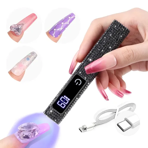 Miniatura 8 de SAVILAND Luz UV con Brillo para Uñas de Gel: Pantalla LCD Rosa de 12W, Lámpara de Uñas UV Portátil, Lámpara LED de Curado 8X Más Rápida, Luz