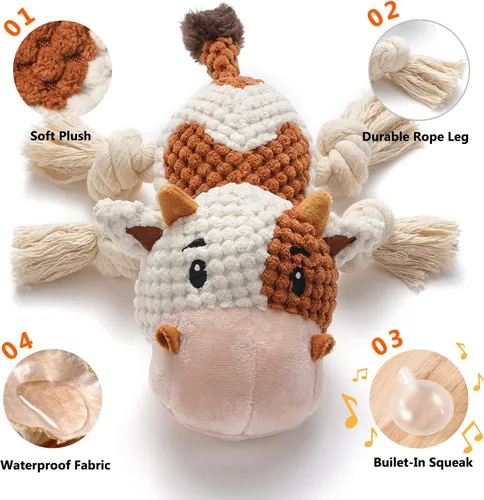 Miniatura 2 de Sedioso Juguetes para perros, juguete de peluche para perros para razas grandes, bonitos juguetes chirriantes para perros con papel arrugado