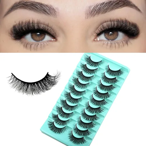 Miniatura 21 de APCYUST Pestañas postizas Wispy, pestañas naturales de visón, tiras de pestañas de visón, aspecto natural, pestañas falsas semi-Wispy, paquete