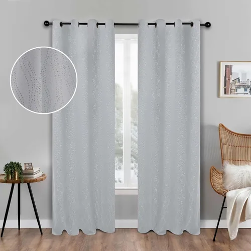 Miniatura 18 de BLUENILEMILLS Paneles de cortinas opacas para oscurecer la habitación con bolsillo para barra, cortinas perfectas para ventanas de cocina