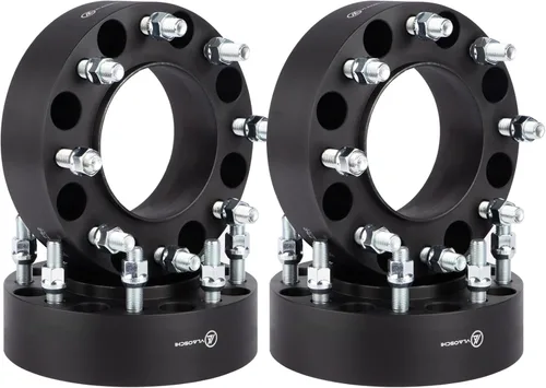 Miniatura 11 de Espaciadores de Rueda Forjados Negros 8x6.5 Pulgadas 1.5 Pulgadas con Pernos 14x1.5 Compatibles con Chevrolet GMC 8 Lug 8x165.1 para 1999-2010