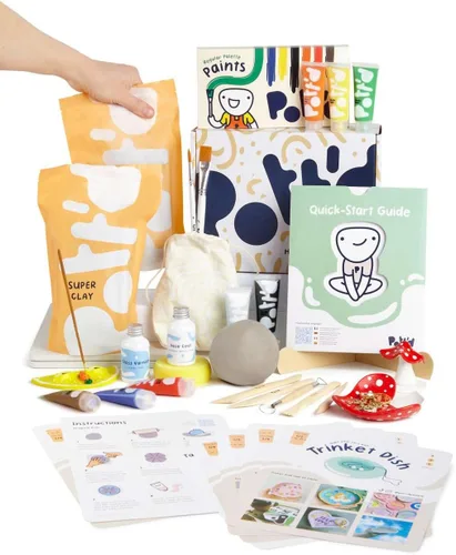 Pott'd Arcilla seca al aire para adultos. Kit de cerámica para principiantes para adultos. Kit de manualidades para adultos. Incluye: arcilla seca