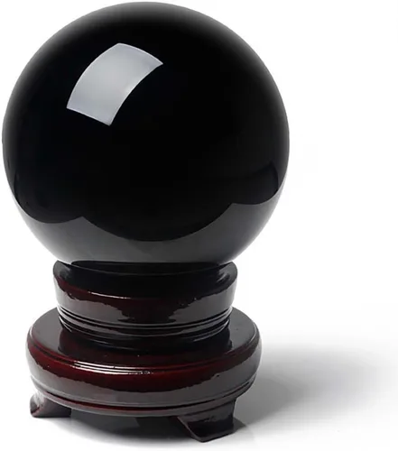 Miniatura 8 de Mina Heal Esfera de obsidiana negra para meditación, Feng Shui y adivinación: auténtica bola de cristal de obsidiana para protección y limpieza
