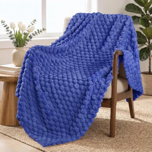 Miniatura 10 de Exclusivo Mezcla - Manta de vellón extragrande, 50 x 70 pulgadas, elegante, tela jacquard suave, mullida, acogedora y ligera, para invierno