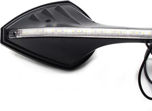 Miniatura 7 de MZS Espejos de motocicleta, LED Racing Espejo retrovisor de señal de giro dual ajustable compatible con Hayabusa ZX4R ZX6R ZX14R ZX10R ZX12R CBR500R