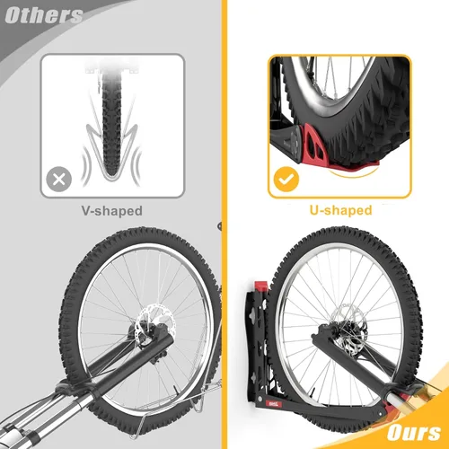 Miniatura 6 de TORACK BIKEPAL - Soportes giratorios para bicicletas para montar en la pared, para ahorro de espacio, ganchos verticales de pared para solución
