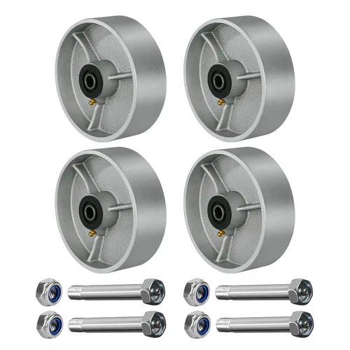 Miniatura 13 de Ruedas industriales de 3" x 2", rueda de hierro fundido de acero – Rueda de servicio pesado – Capacidad de 800 libras cada una, rodamiento