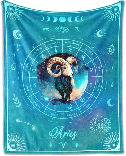Miniatura 28 de Manta Acuario para Regalos, 40" x 30" Manta Rectangular de Franela del Zodiaco Acogedora, Regalo para Niños Niñas Adolescentes Mujeres Hombres