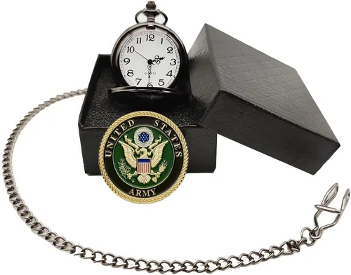 Miniatura 3 de Regalos para veteranos, reloj de bolsillo para veteranos con ChanllengCoin militar, los mejores regalos del día de los veteranos