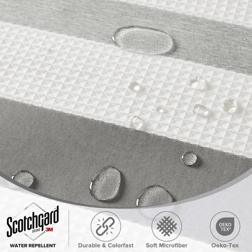 Miniatura 2 de Madison Park Cortina de ducha de spa con tejido gofre, cortina de ducha para baño, control de humedad Scotchgard 3M, cortinas de ducha modernas