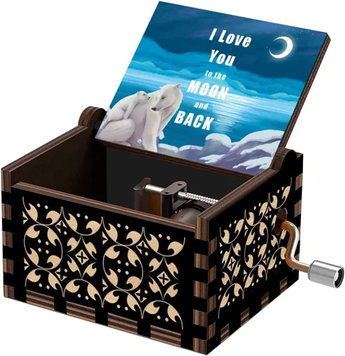 Miniatura 2 de Muzero Birthday Gift for Mom Dad, I Love You to the Moon and Back Music Box Gift for Daughter Son, Birthday Anniversary for Grandma Granddaughter
