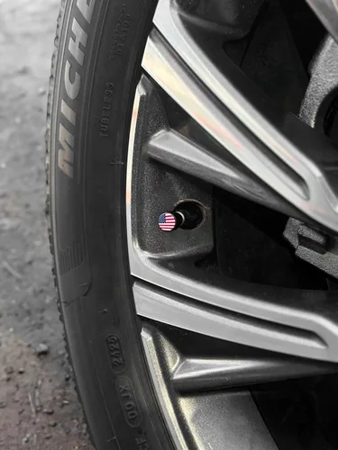 Miniatura 2 de Tapones universales de vástago de válvula de EE. UU., moleteado cromado negro Corrosion-Resistant Aluminum, Fits 8 mm Tire Valve for all Vehicles