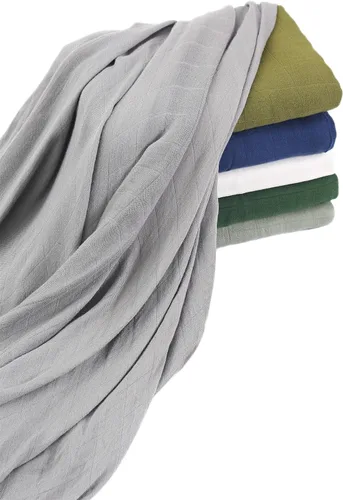 Miniatura 6 de Manta de muselina 100% viscosa hecha de bambú, color gris sólido, unisex, manta de muselina suave y sedosa, manta de recepción neutra para recién