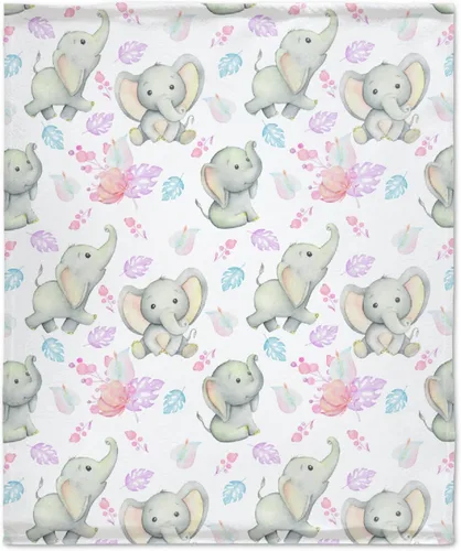 Miniatura 30 de Bonita manta de franela de elefante, ultra suave y acogedora, manta de forro polar ligera y mullida, manta de felpa cálida para sofá, cama, 30 x 40