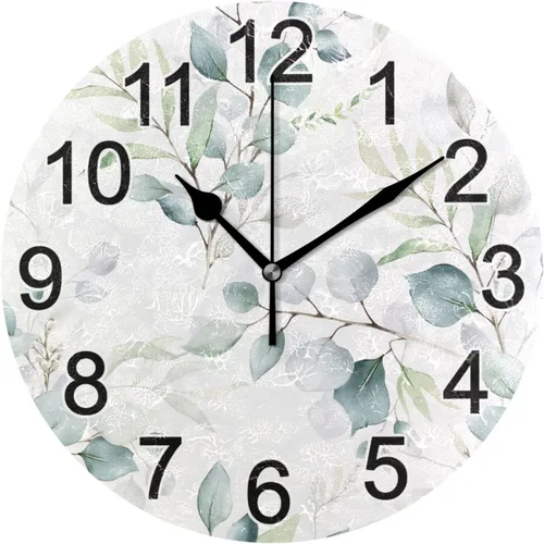Miniatura 26 de Hummingbird - Reloj de pared de resorte redondo de 10 pulgadas, sin tictac, silencioso, funciona con pilas, reloj analógico atómico de cuarzo