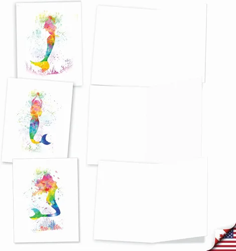 Miniatura 4 de The Best Card Company Juego de caja de tarjetas de felicitación en blanco de acuarela surtidas - Incluye 10 tarjetas + sobres, 10 diseños únicos