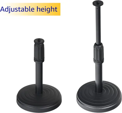 Miniatura 5 de Trademark Innovations Soporte de micrófono ajustable, escritorio con soporte de micrófono, soporte de micrófono de mesa, soporte de micrófono