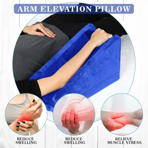Miniatura 5 de Almohada de elevación de brazo Buryeah con 2 bolsillos, almohada de apoyo ergonómico suave para codo, cuña de descanso de brazo, regalos para brazo