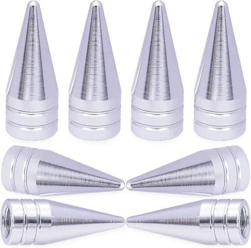 Miniatura 9 de 4 piezas de tapas de válvula de rueda con forma de punta, válvula de rueda de aleación de aluminio con punta, universal para automóviles, SUV