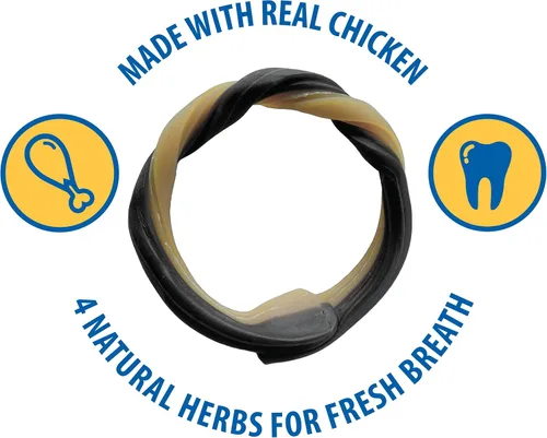 Miniatura 4 de N-Bone Anillos dentales para adultos con sabor a pollo, 7 bolsas de 9.8 onzas, marrón, 1 unidad (paquete de 1)