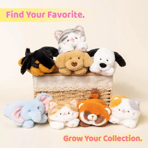 Miniatura 5 de PEACH CAT Perro salchicha de peluche de perro pequeño, juguetes de peluche para cachorros, regalos de cumpleaños para niños
