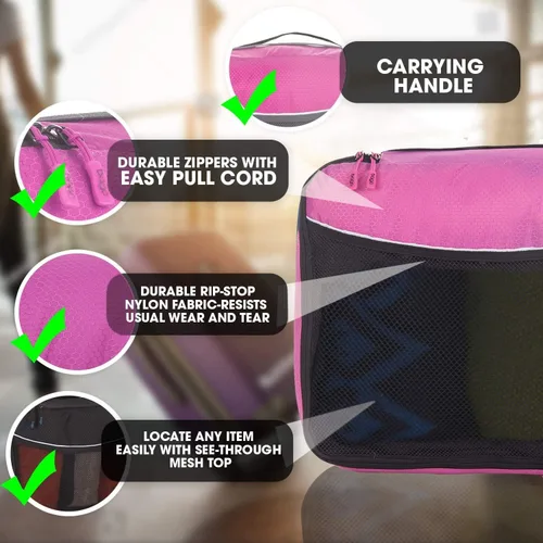 Miniatura 5 de Bago Cubos de embalaje para maletas y bolsas de viaje juego de 7 bolsas organizadoras de equipaje y maleta cubos de compresión para organizador