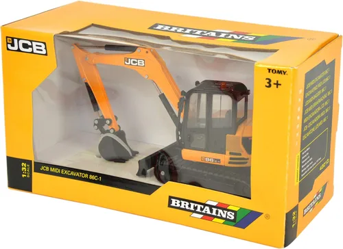 Miniatura 6 de JCB Britains Farm Tomy Toys - Excavadora Midi - Excavadora 1:32 JCB 86C -1 - Juguete de tractor coleccionable - Juguetes de granja a escala 1:32
