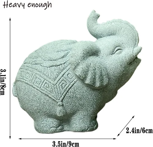 Miniatura 6 de livelyfish Estatua de elefante para acuario, decoración de pecera, estatua asiática, escultura de Feng Shui, adornos para mascotas, decoración