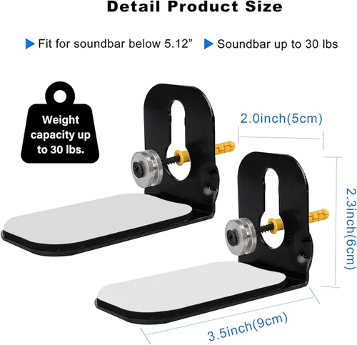Miniatura 2 de Soporte de barra de sonido ajustable, soportes de pared universales para barra de sonido que funcionan con la mayoría de soportes de barra