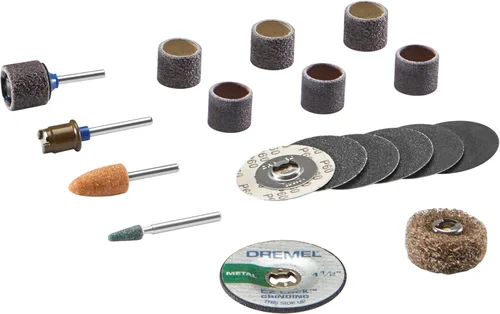 Miniatura 2 de Dremel EZ727-01 EZ Lock Kit de accesorios de herramientas rotativas de lijado y molienda, juego surtido de 18 piezas, perfecto para lijado y afilado