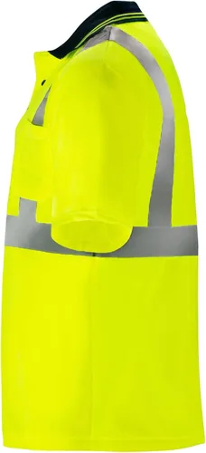 Miniatura 4 de JORESTECH Polo de alta visibilidad, ANSI clase 2, ropa de trabajo de seguridad, tela Birdseye con cinta reflectante Amarillo