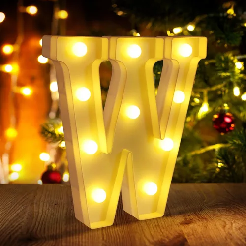 Miniatura 52 de Símbolo Ampersand LED Grande &, Letras de Marquesina Cartel 26 Letras del Alfabeto y 10 Números Luminosos para Decoración de Fiestas, Números