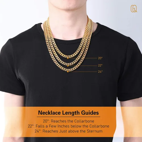 Miniatura 3 de QGoliver Cadena de eslabones cubanos para hombre, cadena de eslabones de Miami, collares de acero inoxidable, joyería de hip hop para hombres