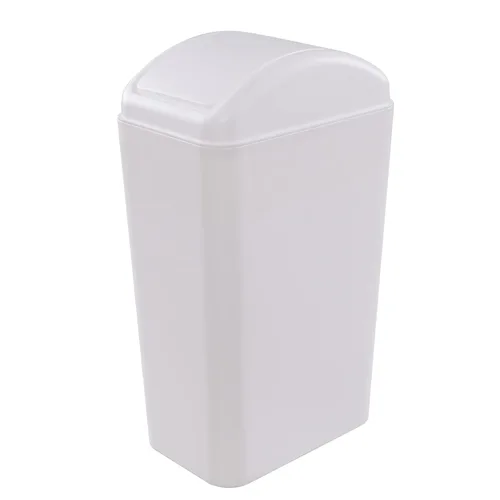 Miniatura 12 de Vababa Cubo de basura de plástico negro de 3 galones, pequeño cubo de basura delgado con tapa abatible