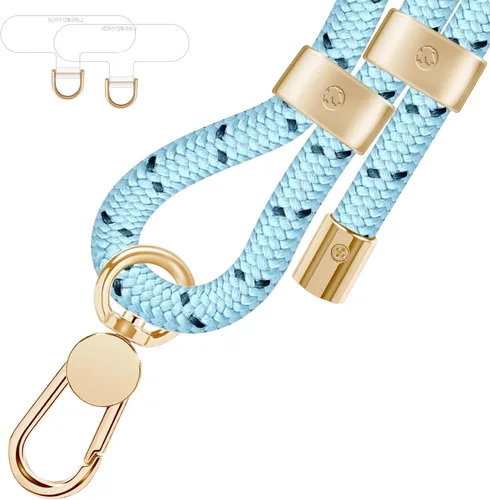 Miniatura 12 de UKON Cordón para teléfono celular, cordón bandolera y correa de muñeca, hebilla de metal premium con dijes para teléfono con 2 parches de correa