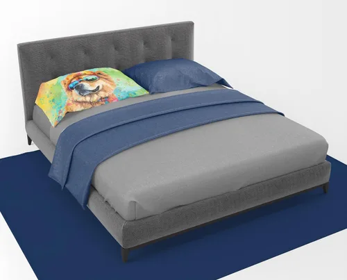 Miniatura 3 de Caroline's Treasures DAC2490PILLOWCASE Chow Chow Hippie Dawg Funda de almohada estándar, ligera, súper suave, fácil de cuidar, decorativa, funda
