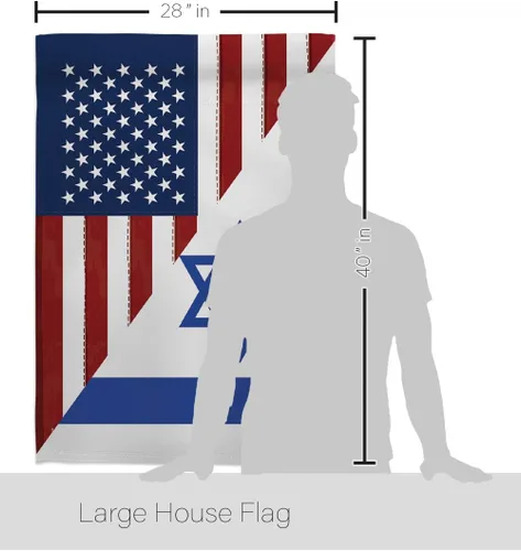 Miniatura 2 de Bandera estadounidense israelí Bandera de Israel juego de soportes de madera para banderas de pared, postes para exteriores de la casa, patio