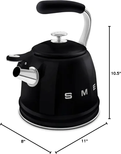 Miniatura 9 de Smeg Tetera silbante Retro para estufa – 2.4L (Negro)
