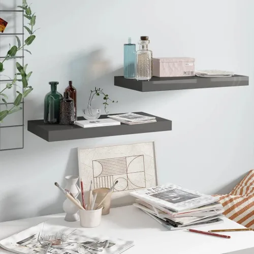 Miniatura 101 de Estantes flotantes de pared, juego de 4 estantes decorativos para montar en la pared, estante colgante con soportes invisibles para decoración