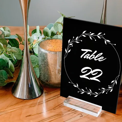 Miniatura 4 de 10 paquetes de hojas en blanco de acrílico negro para números de mesa, hojas en blanco de acrílico negro de 5 x 7 pulgadas, 1/8 de pulgada
