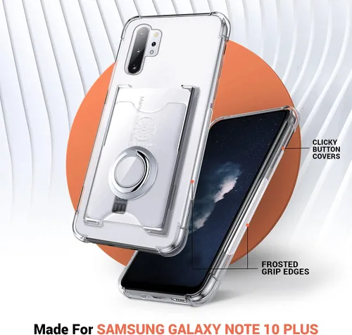 Miniatura 8 de Shields Up Funda para Samsung Galaxy Note 10 Plus, funda minimalista con tarjetero [3 tarjetas] y soporte de anillo, [protección contra caídas]