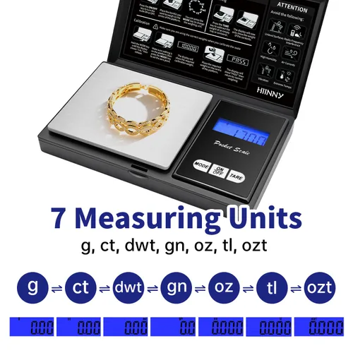 Miniatura 5 de Báscula digital de bolsillo de 7.05 oz/0.00 oz, báscula pequeña de alta precisión para joyería, mini, hierba, moneda, oro, comida de viaje portátil