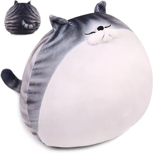 Miniatura 8 de ARELUX Almohada de felpa de gato gordito de 11.8 pulgadas de alto, lindo gatito gordo de peluche, adorable almohada para abrazar, peluche de anime